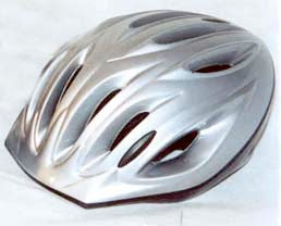 image of a gray bike helmet