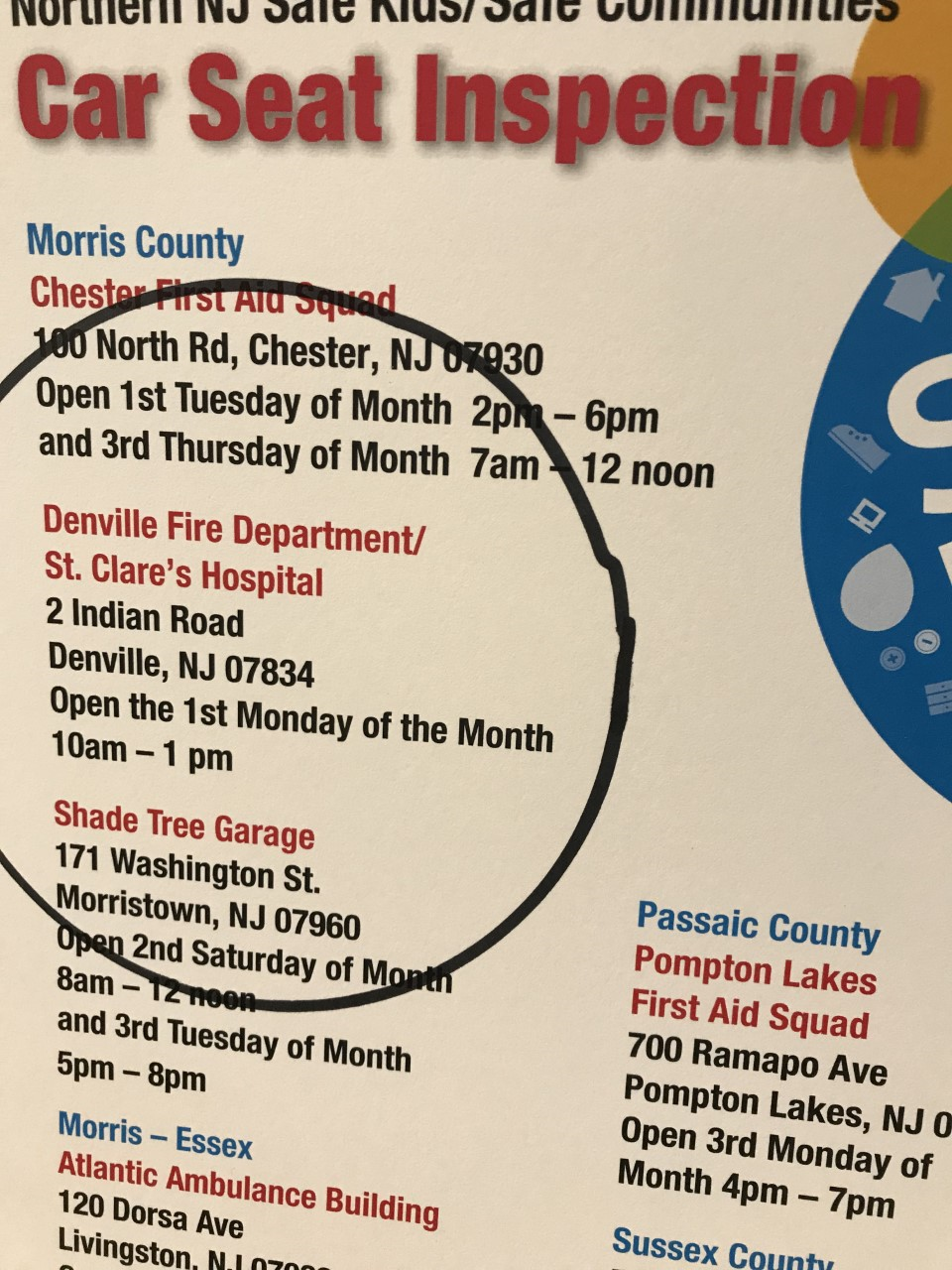 NEW Car Seat Inspection Station in Denville Prevention Works